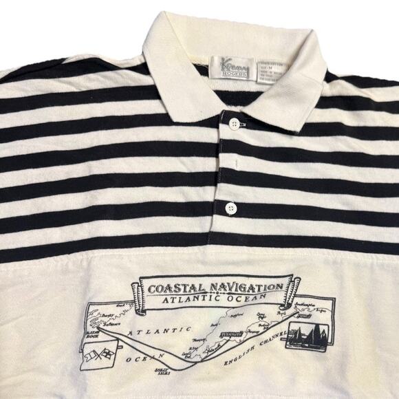 VTG KENNY ROGERS Color block Polo Shirt Men’s Sz M Cream Short Sleeves - Picture 3 of 8